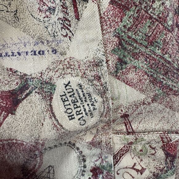 Christopher & Banks M Jacket Parisian Travel Print Button Front Vintage-Inspired - Picture 7 of 16